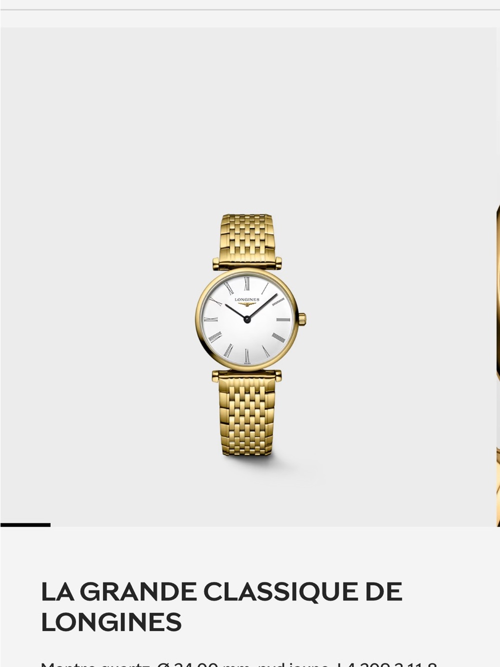 Longines La Grande Classique Women's Gold Bracelet Watch